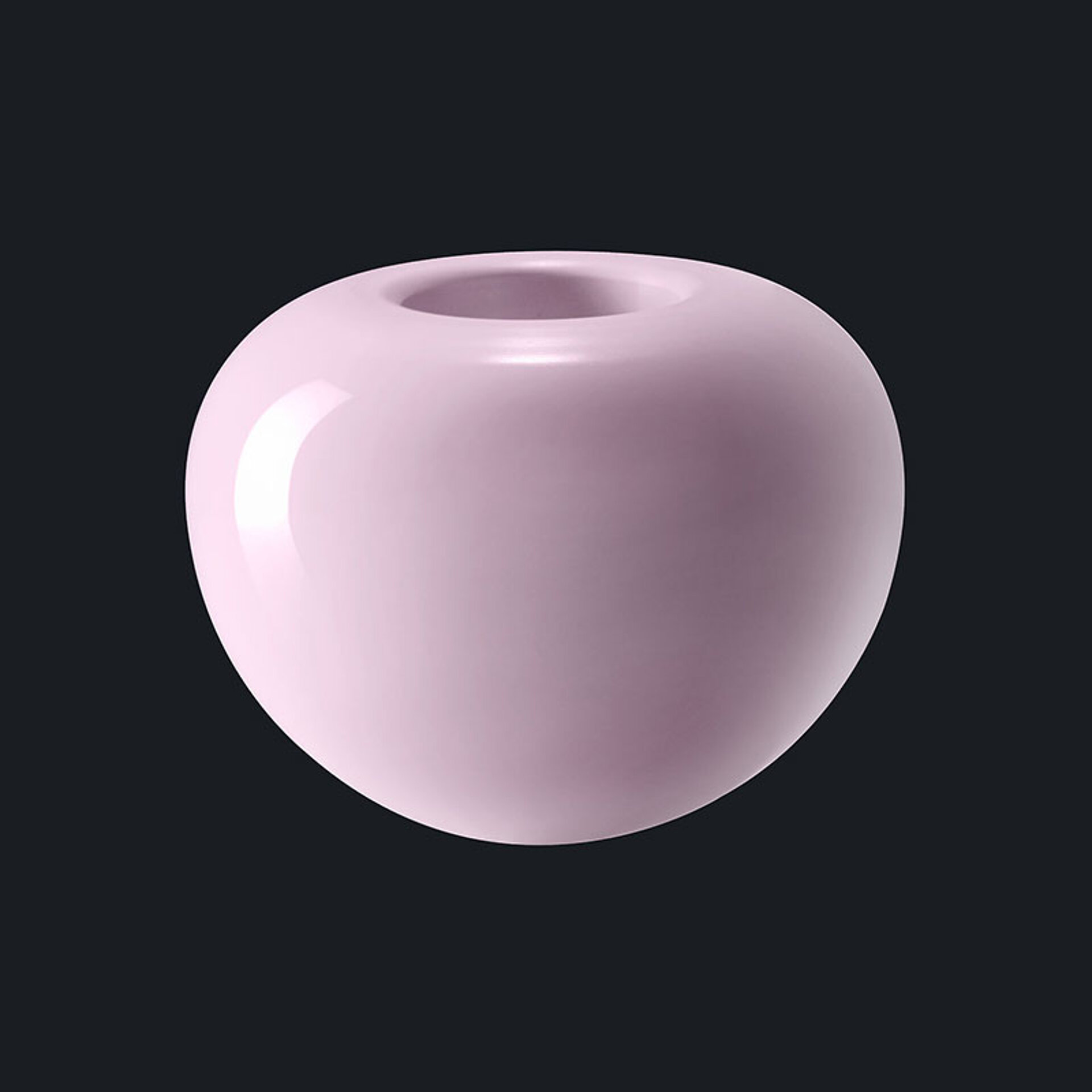 A pink BIOLOX CONTOURA® ceramic femoral head against a black background