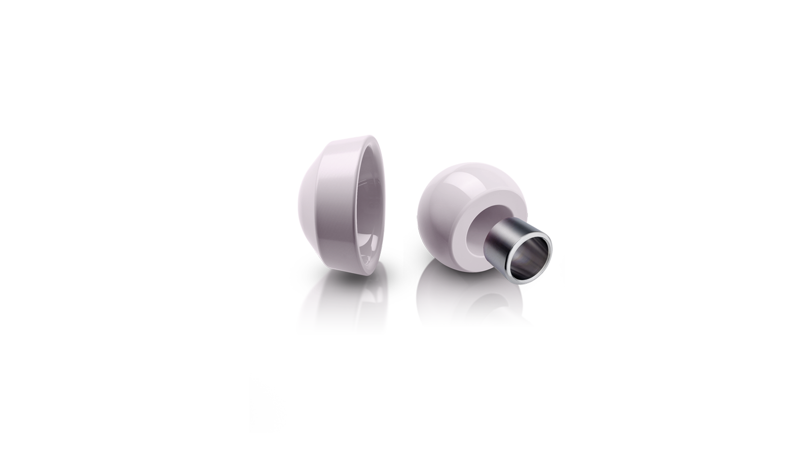 BIOLOX® Keramik-Inlay und Keramik-Femurkopf mit Konushülse für die Totalhüftarthroplastik.