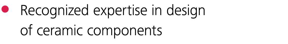 Recognized expertise in design of ceramic components